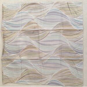 Frette Wave Pattern Decorative Pillow Cover in Pastel Blue, Cream, Taupe